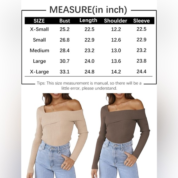 NWT Women’s Off Shoulder Sweaters - Size Small - Picture 10 of 10